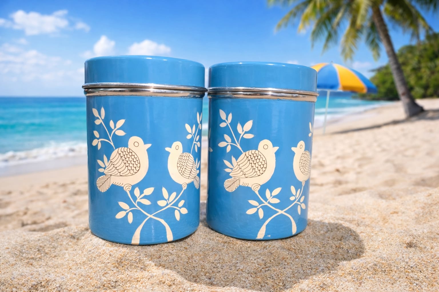 Steel Canister Sets, Canister sets, hand painted canister set, food storage box ,stainless steel food storage box,floral kashmiri design COOKIE TIN